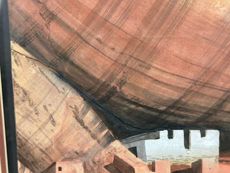 Original Benson Halwood Navajo Painting 13 X 23 Framed 22.5 X 32 [CA] [Photo 10]