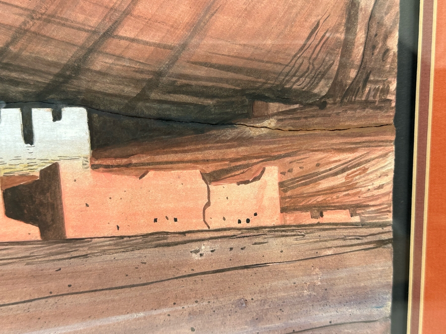 Original Benson Halwood Navajo Painting 13 X 23 Framed 22.5 X 32 [CA] [Photo 8]