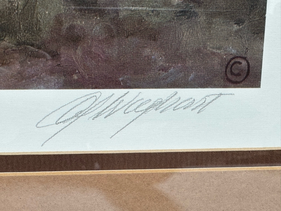 Olaf Wieghorst Hand Signed Limited Edition Print Titled 'Roundup Riders' Numbered 13 Of 1500 27 X 21 Framed 36 X 29 [CA] [Photo 12]