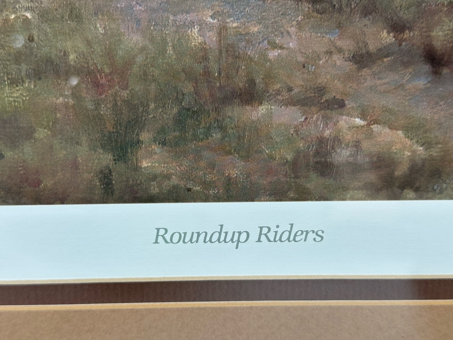 Olaf Wieghorst Hand Signed Limited Edition Print Titled 'Roundup Riders' Numbered 13 Of 1500 27 X 21 Framed 36 X 29 [CA] [Photo 11]