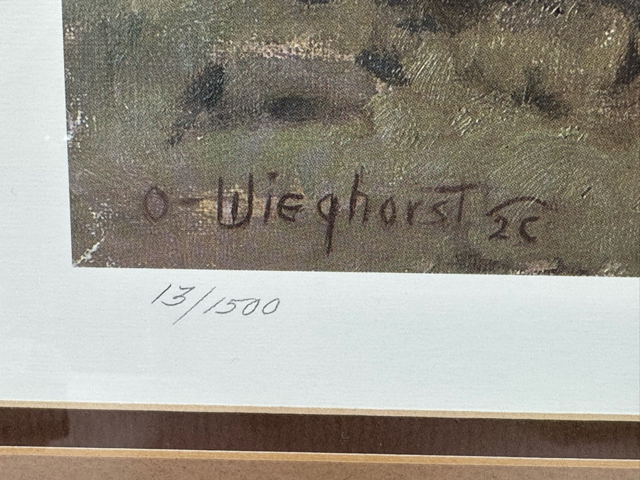 Olaf Wieghorst Hand Signed Limited Edition Print Titled 'Roundup Riders' Numbered 13 Of 1500 27 X 21 Framed 36 X 29 [CA] [Photo 14]