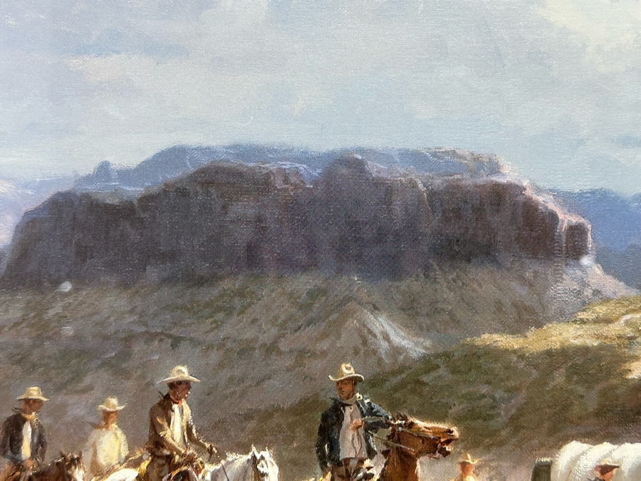 Olaf Wieghorst Hand Signed Limited Edition Print Titled 'Roundup Riders' Numbered 13 Of 1500 27 X 21 Framed 36 X 29 [CA] [Photo 8]