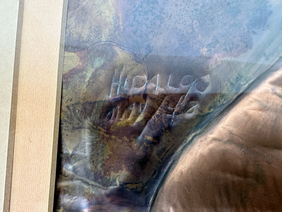 Original Embossed Copper Mid Century Still Life Artwork Signed Hidalgo 27 X 15 Framed 32 X 20 [CA] [Photo 12]