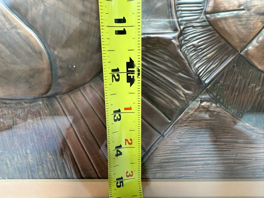 Original Embossed Copper Mid Century Still Life Artwork Signed Hidalgo 27 X 15 Framed 32 X 20 [CA] [Photo 19]