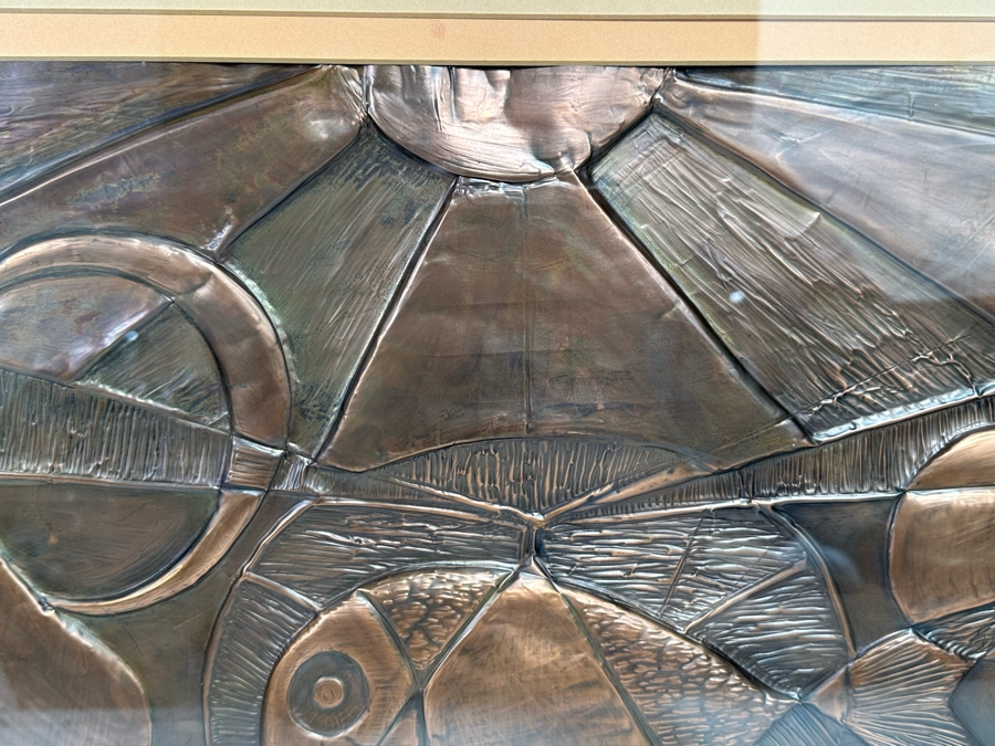 Original Embossed Copper Mid Century Still Life Artwork Signed Hidalgo 27 X 15 Framed 32 X 20 [CA] [Photo 8]