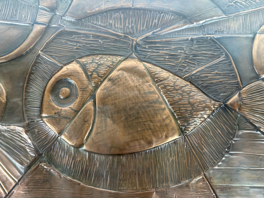 Original Embossed Copper Mid Century Still Life Artwork Signed Hidalgo 27 X 15 Framed 32 X 20 [CA] [Photo 16]