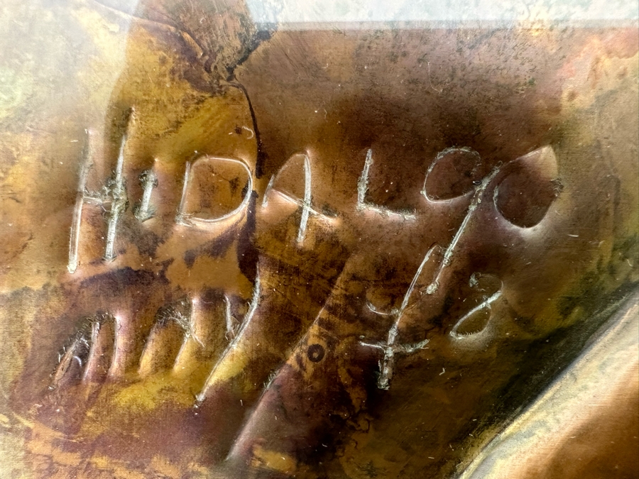 Original Embossed Copper Mid Century Still Life Artwork Signed Hidalgo 27 X 15 Framed 32 X 20 [CA] [Photo 11]