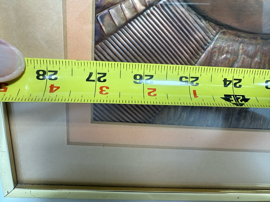 Original Embossed Copper Mid Century Still Life Artwork Signed Hidalgo 27 X 15 Framed 32 X 20 [CA] [Photo 18]