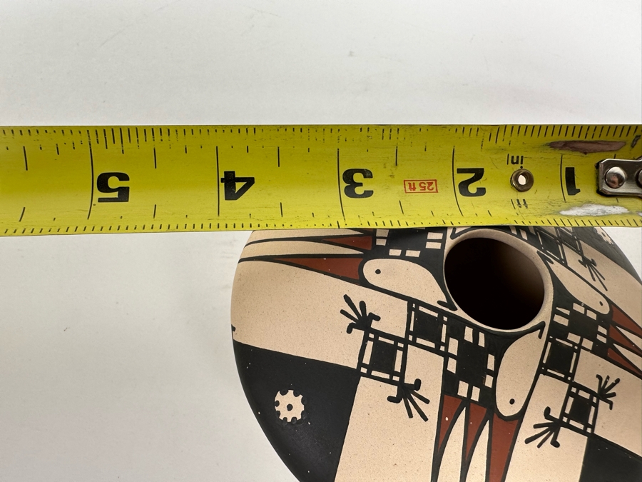 Pair Of Signed Pots Including, On Left, Mata Ortiz Native American Polychrome Pottery Jar By Angel Amayo 4W X 2H [CA] [Photo 19]