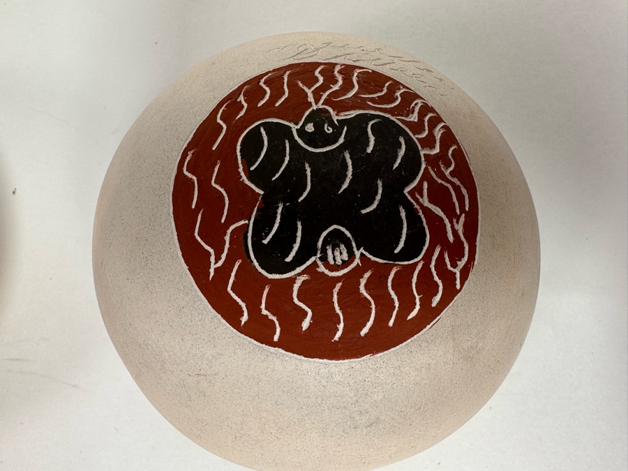 Pair Of Signed Pots Including, On Left, Mata Ortiz Native American Polychrome Pottery Jar By Angel Amayo 4W X 2H [CA] [Photo 12]