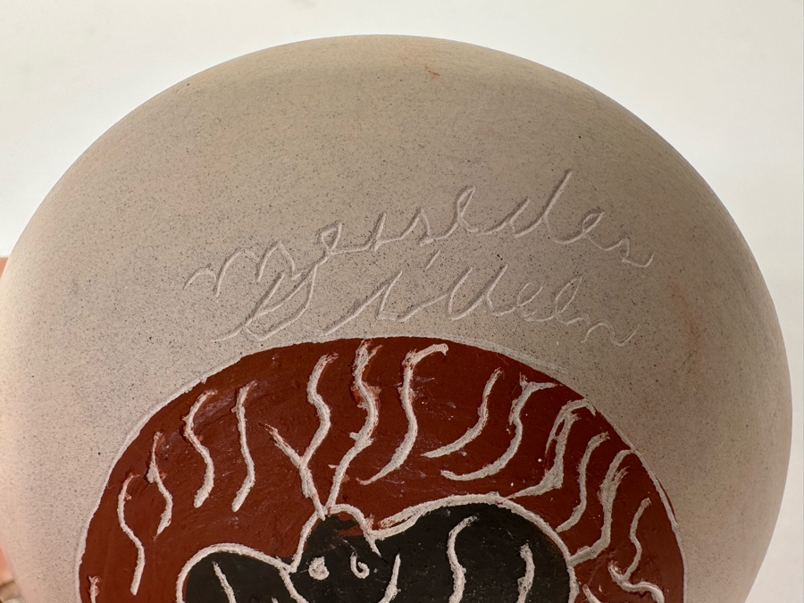 Pair Of Signed Pots Including, On Left, Mata Ortiz Native American Polychrome Pottery Jar By Angel Amayo 4W X 2H [CA] [Photo 10]