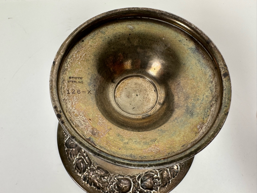 Sterling Silver Footed Repousse Dish By Stieff 5.5W X 4H 165.8g [CA] [Photo 8]