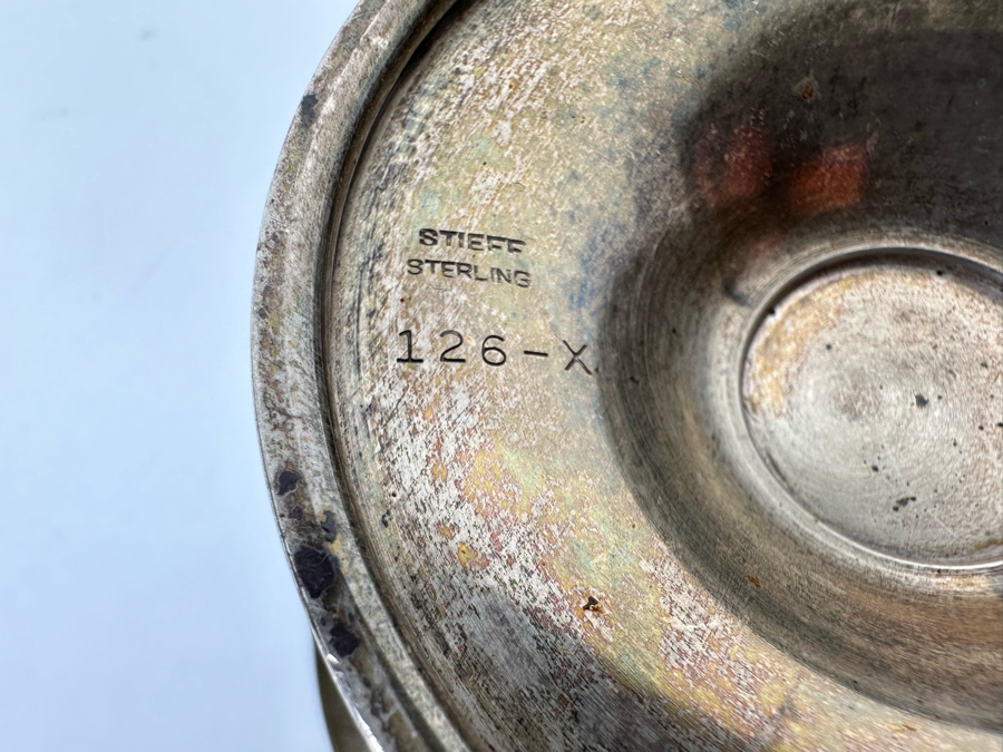 Sterling Silver Footed Repousse Dish By Stieff 5.5W X 4H 165.8g [CA] [Photo 9]