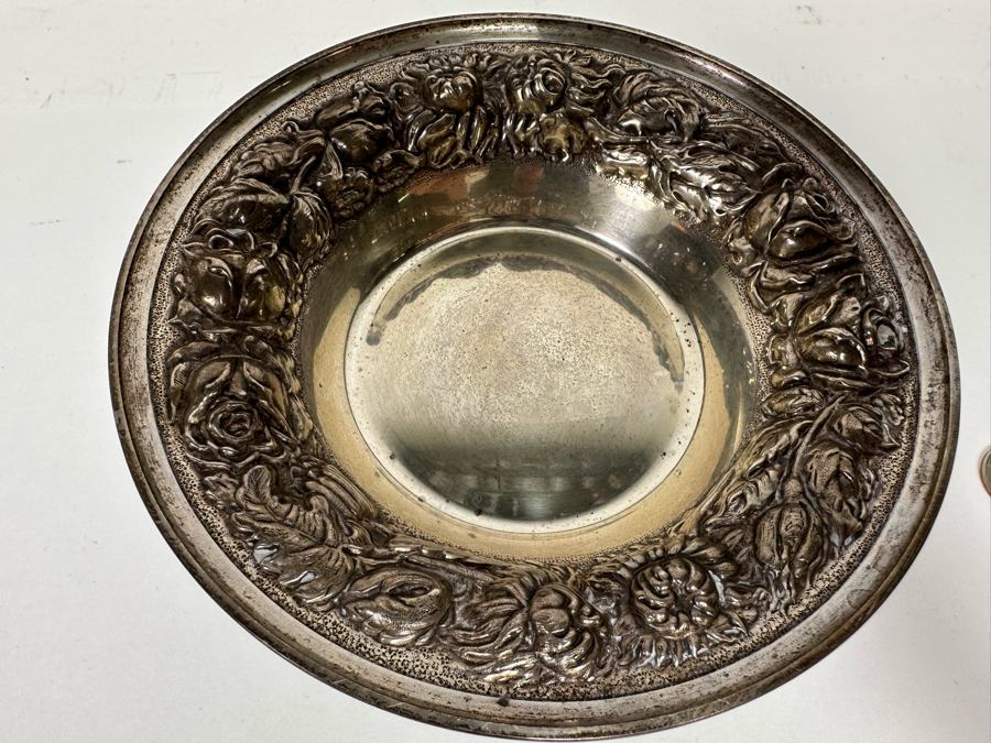 Sterling Silver Footed Repousse Dish By Stieff 5.5W X 4H 165.8g [CA] [Photo 6]