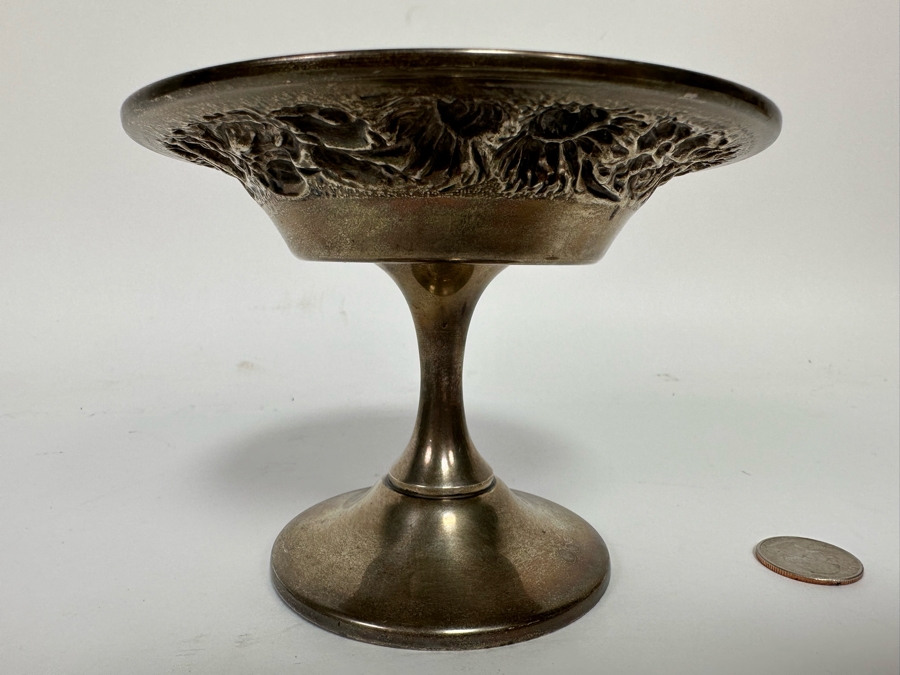 Sterling Silver Footed Repousse Dish By Stieff 5.5W X 4H 165.8g [CA] [Photo 4]