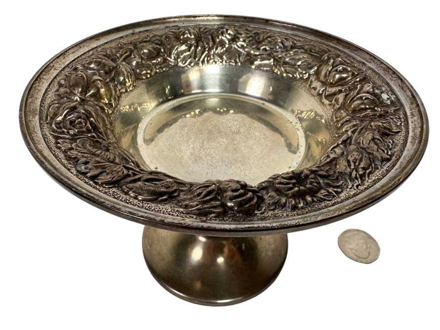Sterling Silver Footed Repousse Dish By Stieff 5.5W X 4H 165.8g [CA]
