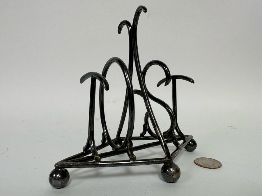 Silverplate Toast Rack Spells Out T O A S T 6.5W X 4D X 5H [CA] [Photo 3]