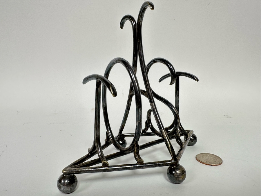 Silverplate Toast Rack Spells Out T O A S T 6.5W X 4D X 5H [CA] [Photo 5]