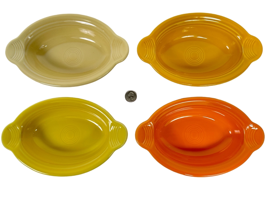 Set Of Four Fiestaware Small Oval Baker Casserole Dishes [CA]