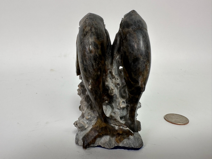 Carved Whales Stone Sculpture Figurine 2W X 2D X 4H [CA] [Photo 8]