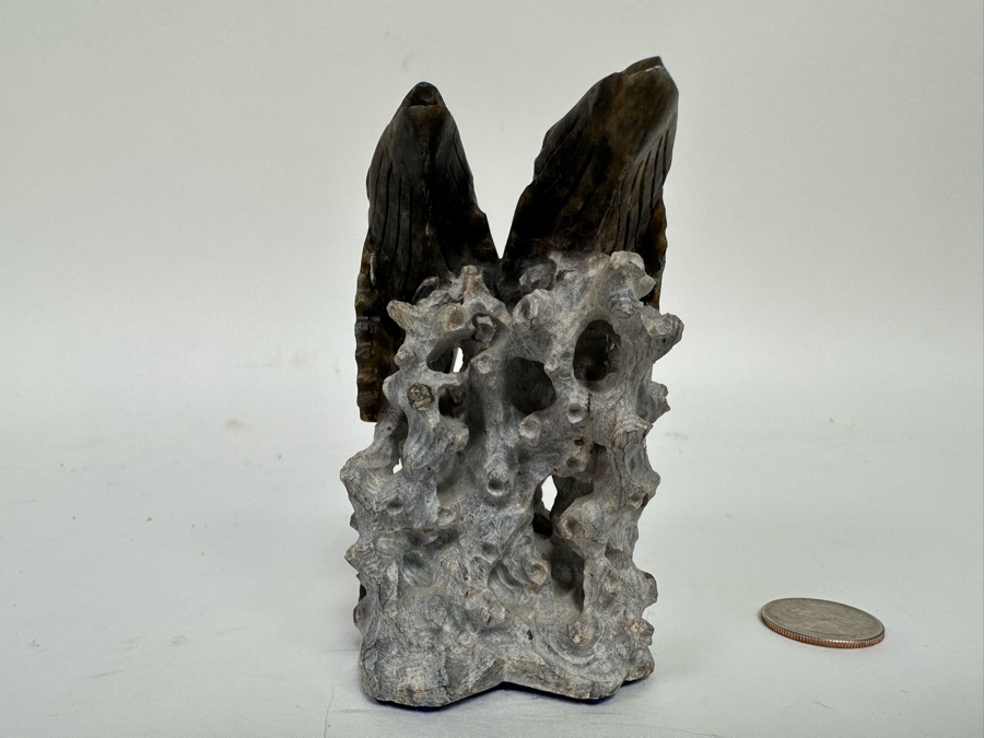 Carved Whales Stone Sculpture Figurine 2W X 2D X 4H [CA] [Photo 4]