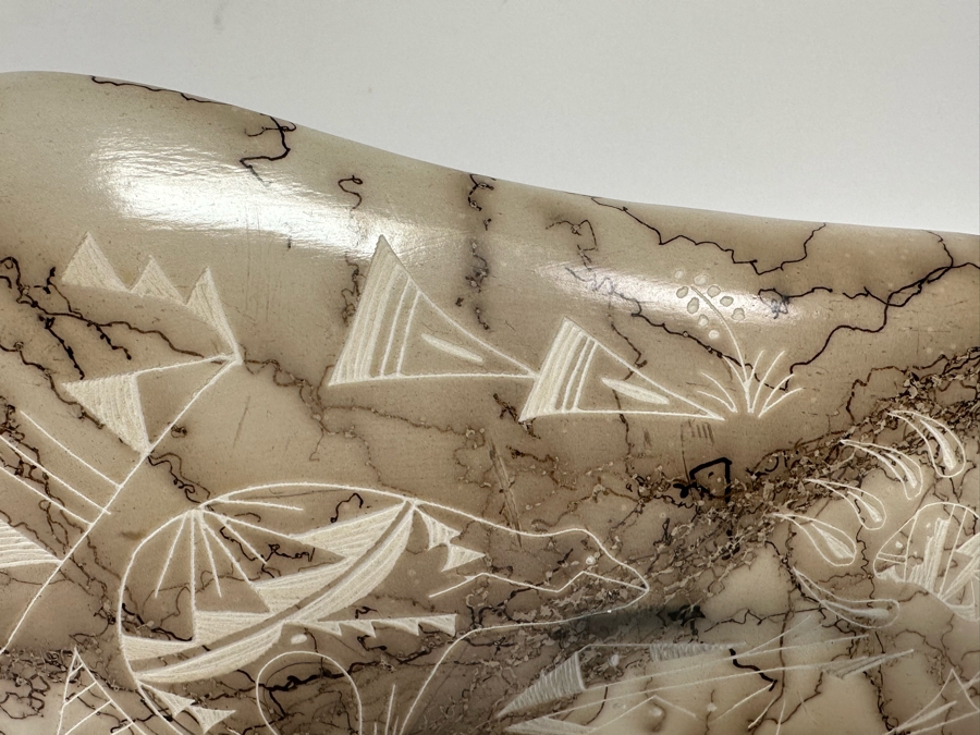 Horse Hair Pottery Buffalo Sculpture 11.5W X 2D X 7.5H [CA] [Photo 6]