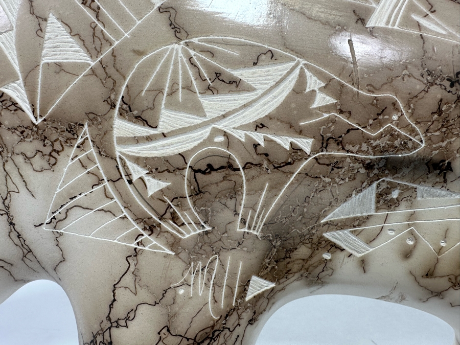 Horse Hair Pottery Buffalo Sculpture 11.5W X 2D X 7.5H [CA] [Photo 4]