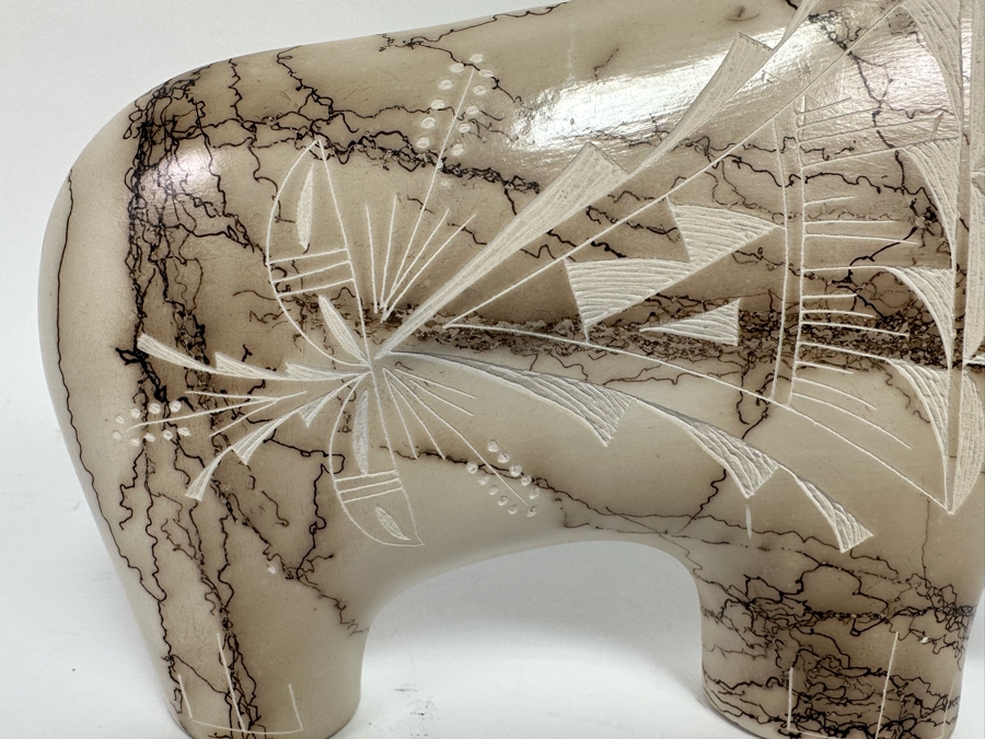 Horse Hair Pottery Buffalo Sculpture 11.5W X 2D X 7.5H [CA] [Photo 10]