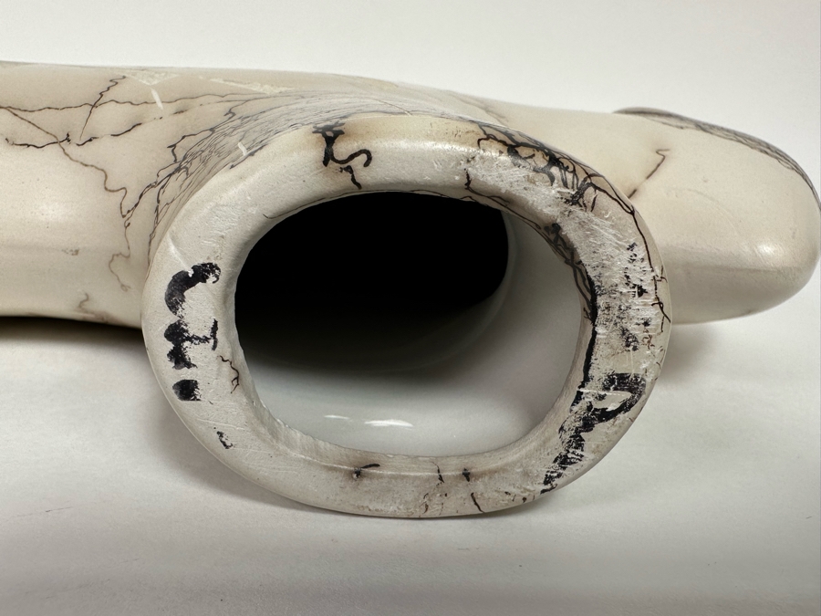 Horse Hair Pottery Buffalo Sculpture 11.5W X 2D X 7.5H [CA] [Photo 12]