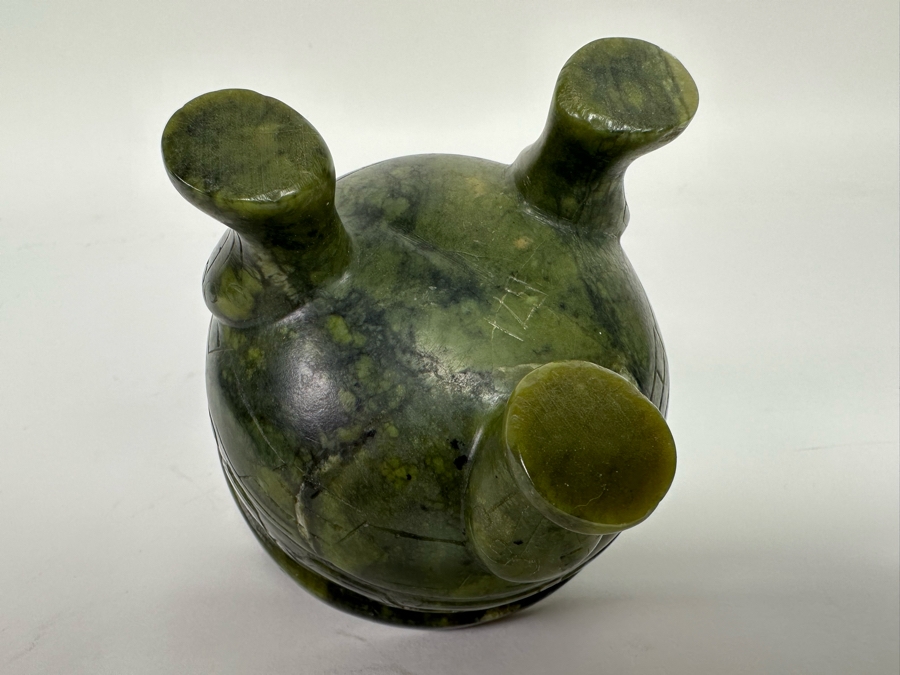 Vintage Chinese Carved Jade Incense Burner With Wooden Stand 4W X 4H [CA] [Photo 19]