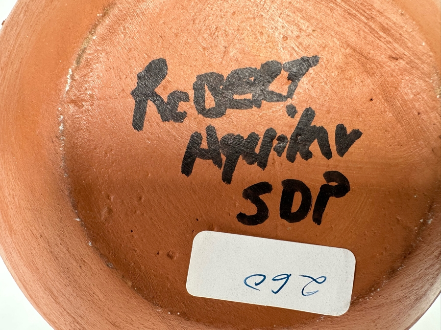 Robert Aguilar Santa Domingo Native American Pottery Pitcher Vessel With Handle 7H [CA] Retails $260 [Photo 9]