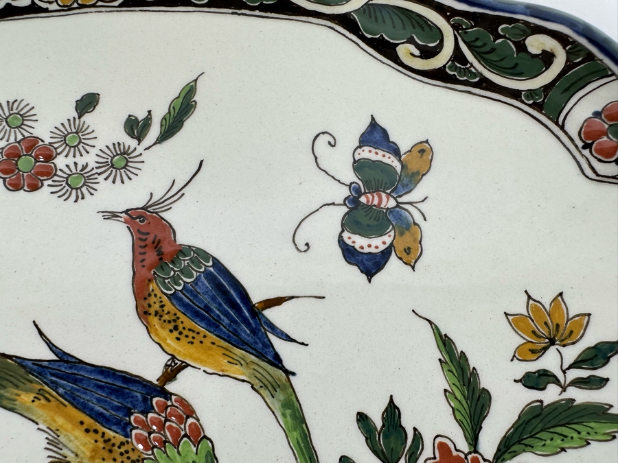 Large Hand Painted Delft Porcelain Wall Plaque Signed M. Van Den Bor 16.5W X 14.5H [CA] [Photo 10]