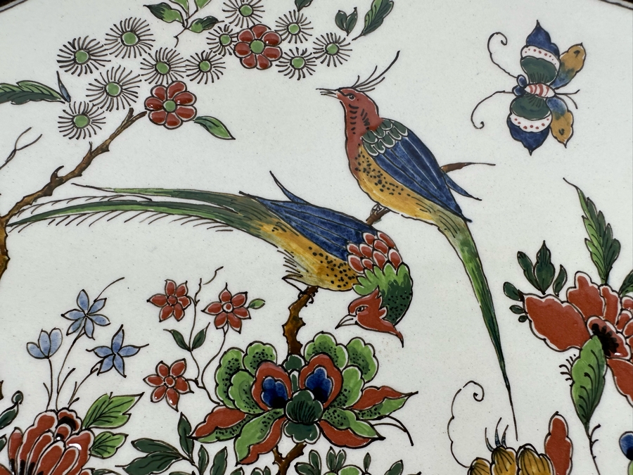 Large Hand Painted Delft Porcelain Wall Plaque Signed M. Van Den Bor 16.5W X 14.5H [CA] [Photo 6]