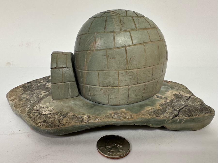 Carved Stone Eskimo Igloo Figurine 8.5W X 5D X 3.5H [CA] [Photo 4]