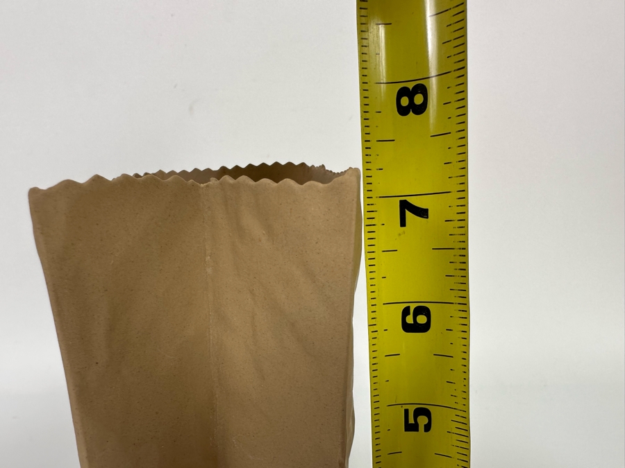 Harvey Craft Paper Bag Ceramic Vase By Michel Harvey 4W X 2.5D X 7H [CA] [Photo 11]