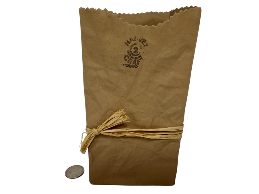 Harvey Craft Paper Bag Ceramic Vase By Michel Harvey 4W X 2.5D X 7H [CA] [Photo 2]