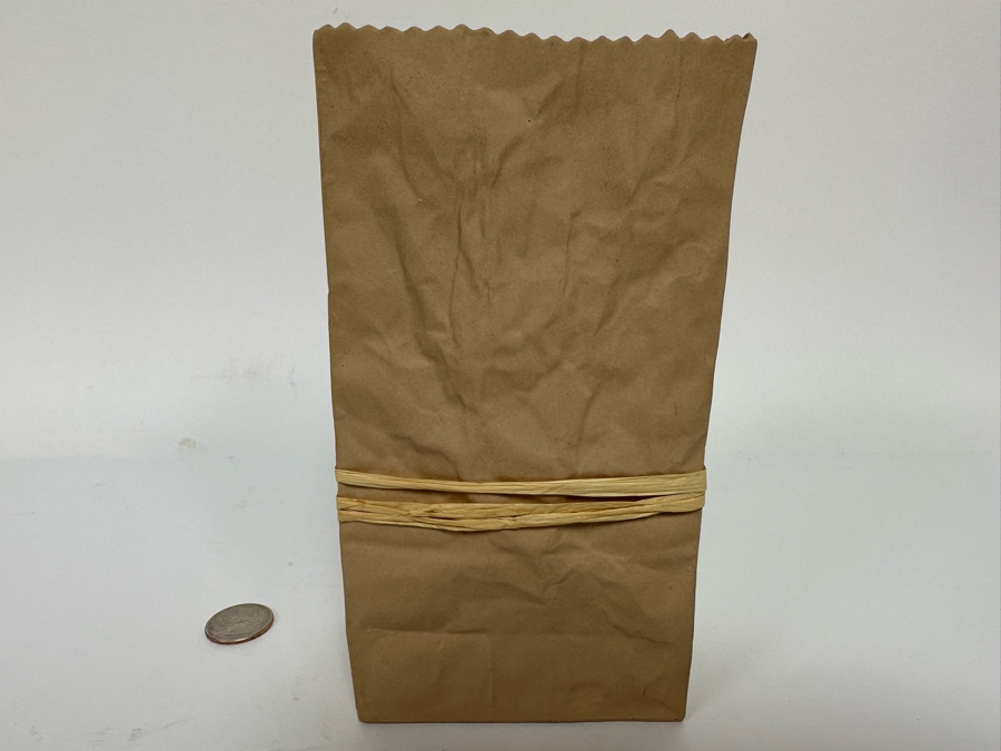Harvey Craft Paper Bag Ceramic Vase By Michel Harvey 4W X 2.5D X 7H [CA] [Photo 6]