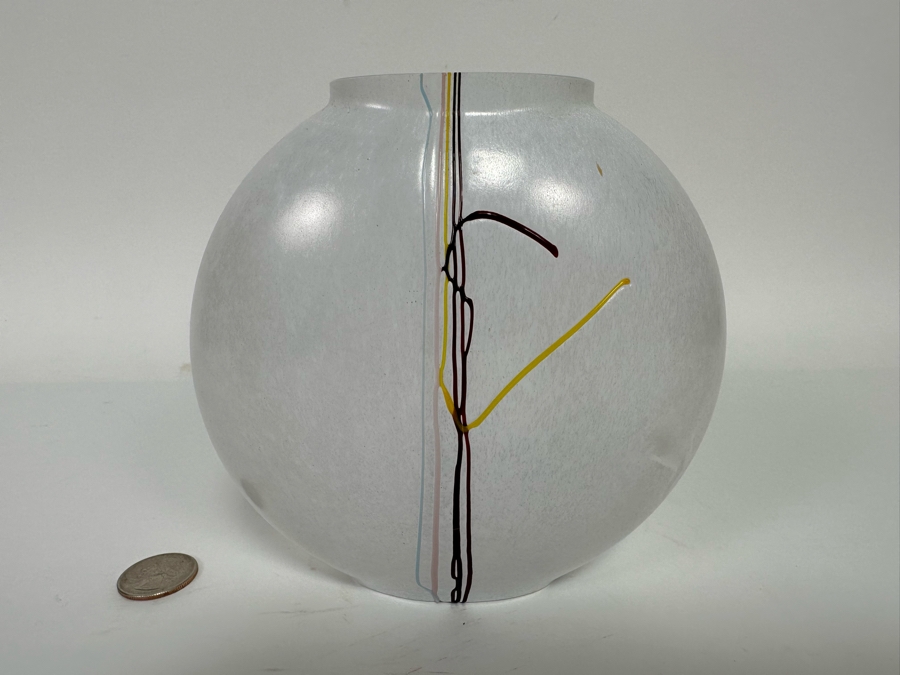 Signed Kosta Boda Glass Vase 6W X 5.5H [CA] [Photo 3]