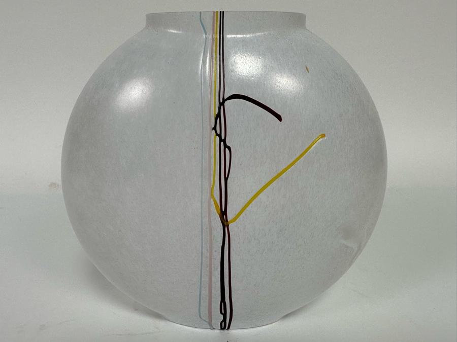 Signed Kosta Boda Glass Vase 6W X 5.5H [CA] [Photo 4]