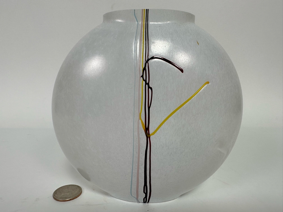 Signed Kosta Boda Glass Vase 6W X 5.5H [CA] [Photo 2]