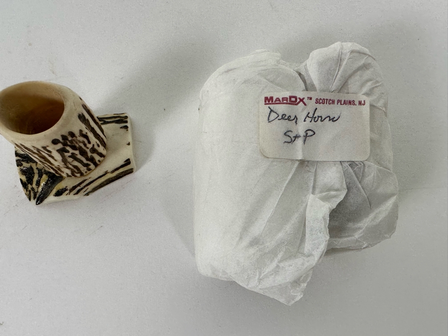 Antler Salt & Pepper Shakers 2.5H And Toothpick Holder [CA] [Photo 2]