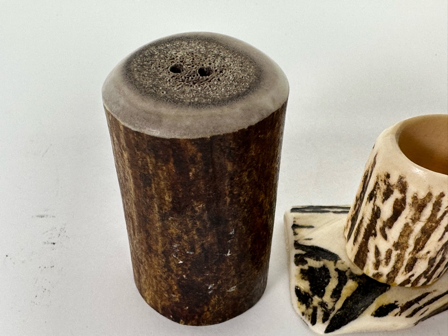 Antler Salt & Pepper Shakers 2.5H And Toothpick Holder [CA] [Photo 6]