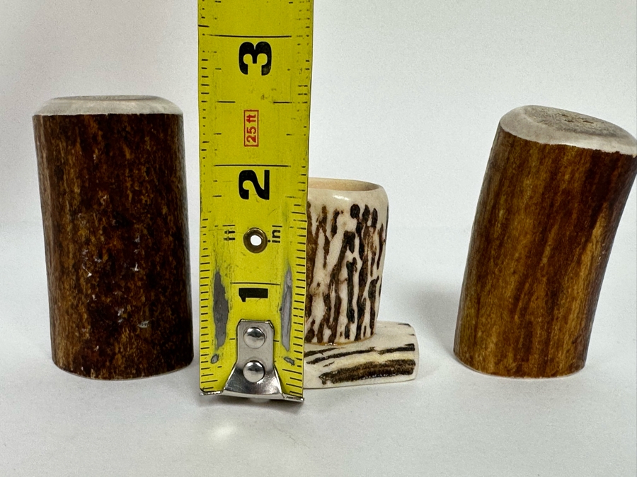 Antler Salt & Pepper Shakers 2.5H And Toothpick Holder [CA] [Photo 9]
