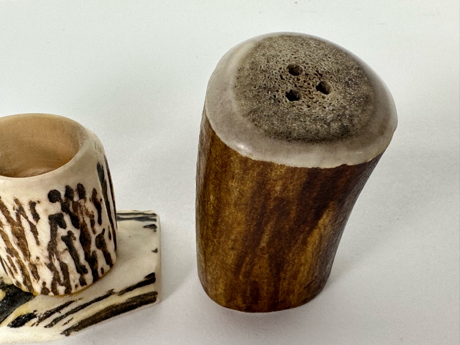 Antler Salt & Pepper Shakers 2.5H And Toothpick Holder [CA] [Photo 7]