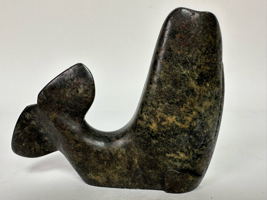 Carved Stone Whale Figurine Signed Dave Zachary The Man Of Stone Canada 4.5W X 1D X 3.5H [CA] [Photo 3]