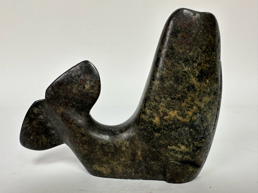 Carved Stone Whale Figurine Signed Dave Zachary The Man Of Stone Canada 4.5W X 1D X 3.5H [CA] [Photo 2]