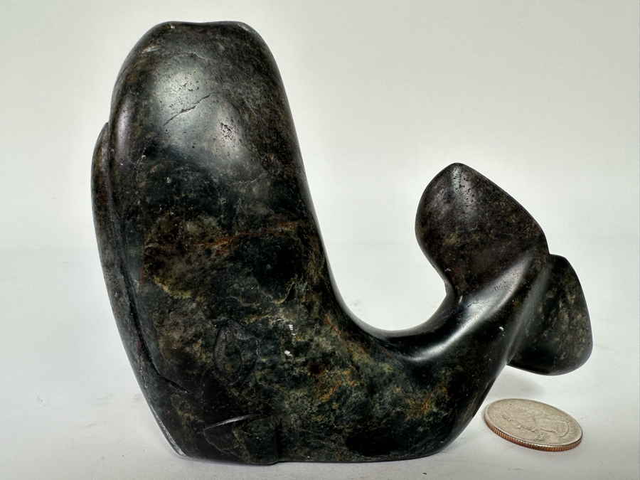 Carved Stone Whale Figurine Signed Dave Zachary The Man Of Stone Canada 4.5W X 1D X 3.5H [CA] [Photo 7]