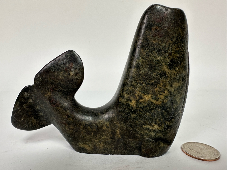 Carved Stone Whale Figurine Signed Dave Zachary The Man Of Stone Canada 4.5W X 1D X 3.5H [CA] [Photo 4]
