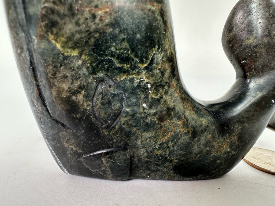 Carved Stone Whale Figurine Signed Dave Zachary The Man Of Stone Canada 4.5W X 1D X 3.5H [CA] [Photo 8]