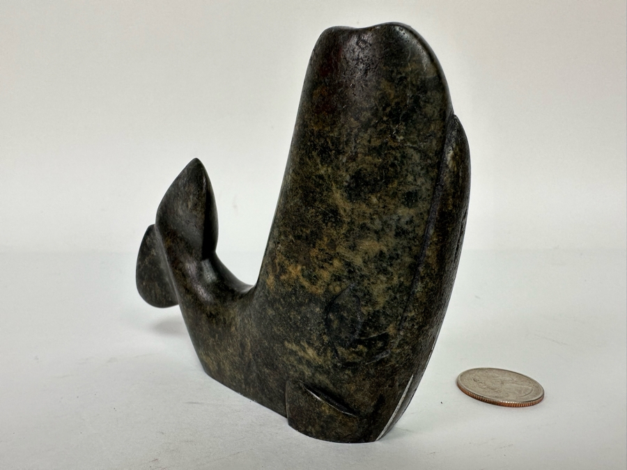 Carved Stone Whale Figurine Signed Dave Zachary The Man Of Stone Canada 4.5W X 1D X 3.5H [CA] [Photo 5]